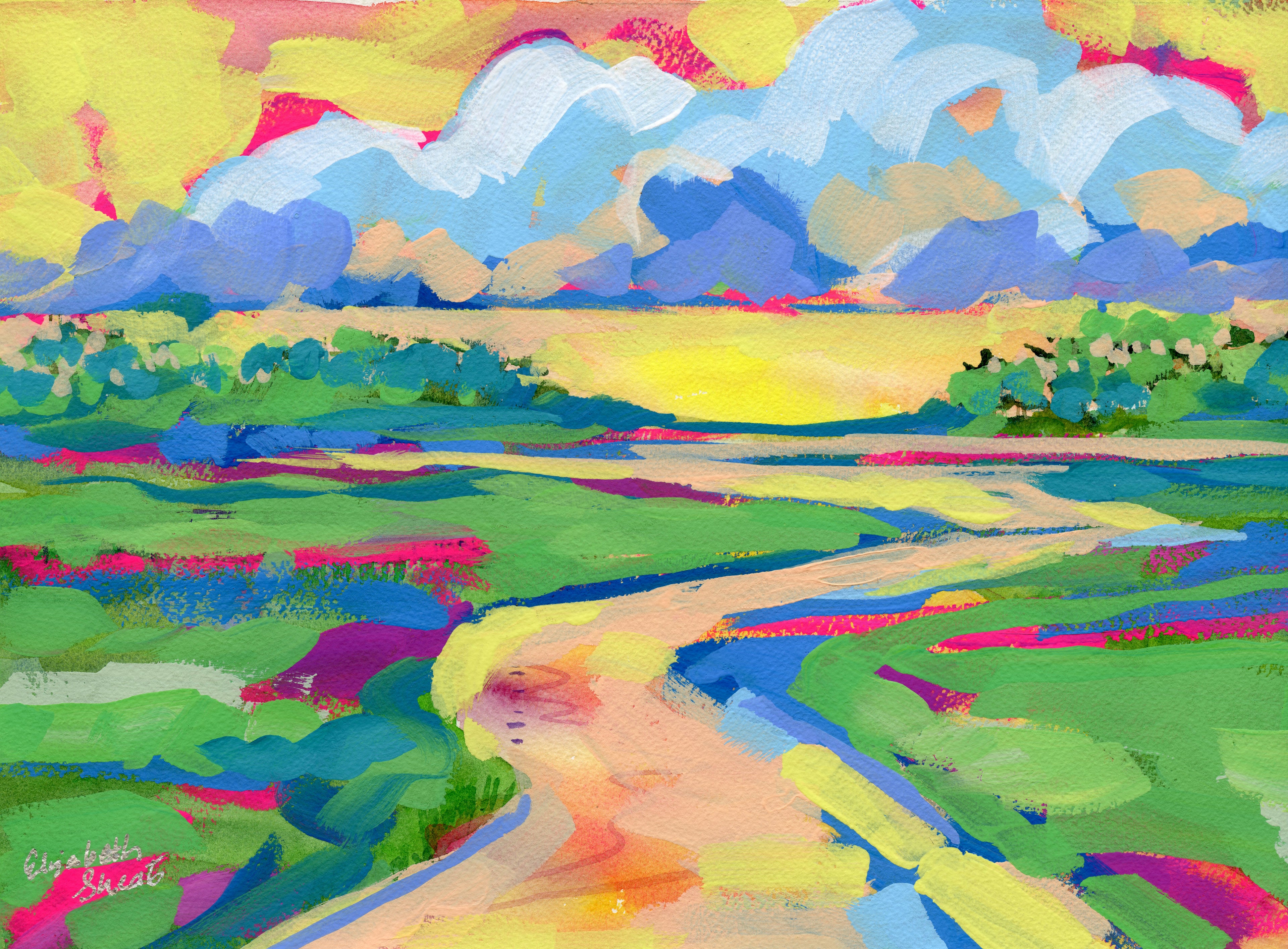 Firey Sky / Unframed Print by Elizabeth Sheats