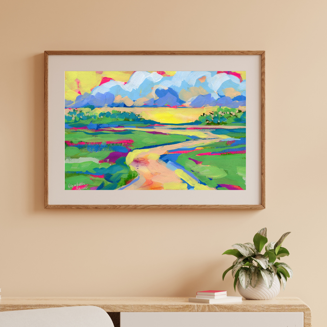 Firey Sky / Unframed Print by Elizabeth Sheats, Mockup