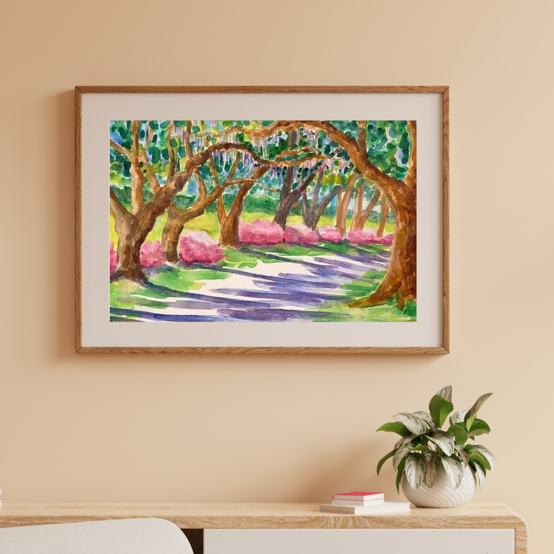 Azaleas Along the Oak Alley /Print image 0