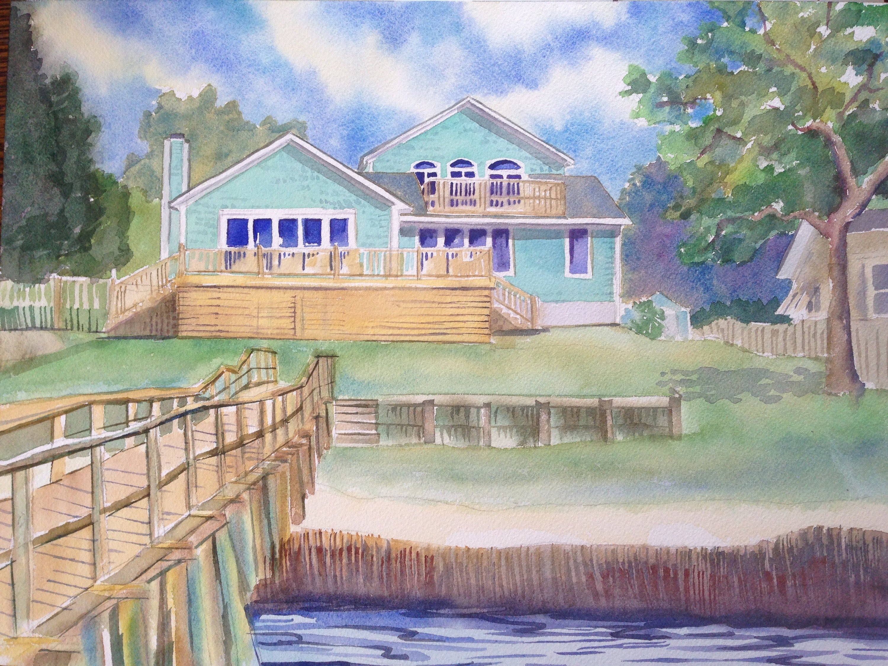 12"x16" Personalized Home Portrait /Original / Custom Artwork image 1