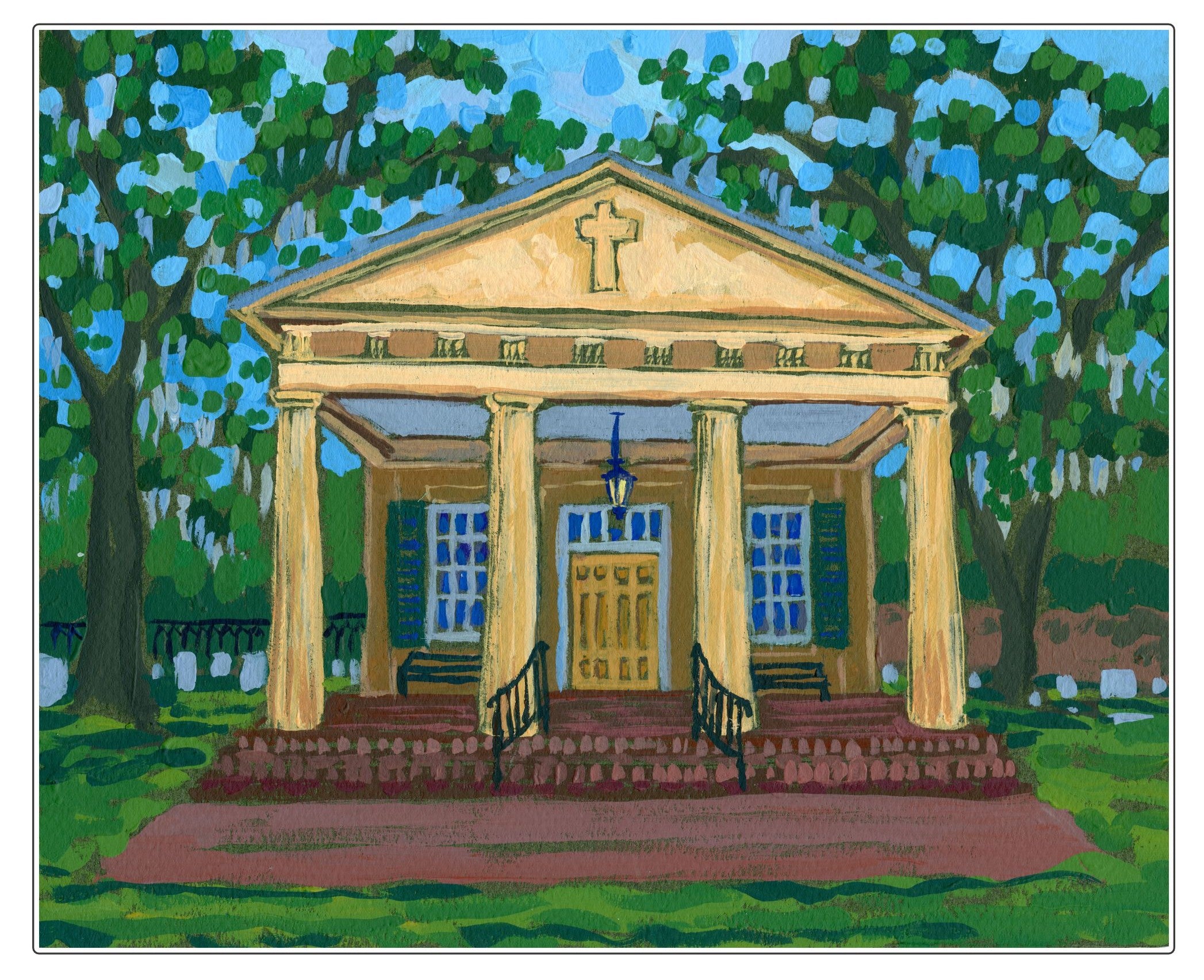 All Saints Chapel Acrylic Block / Pawleys Island by Elizabeth Sheats