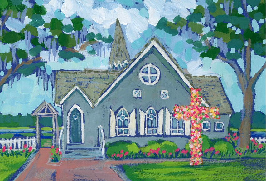 Easter Cross at the Village Chapel / Bald Head Island / Unframed Print by Elizabeth Sheats