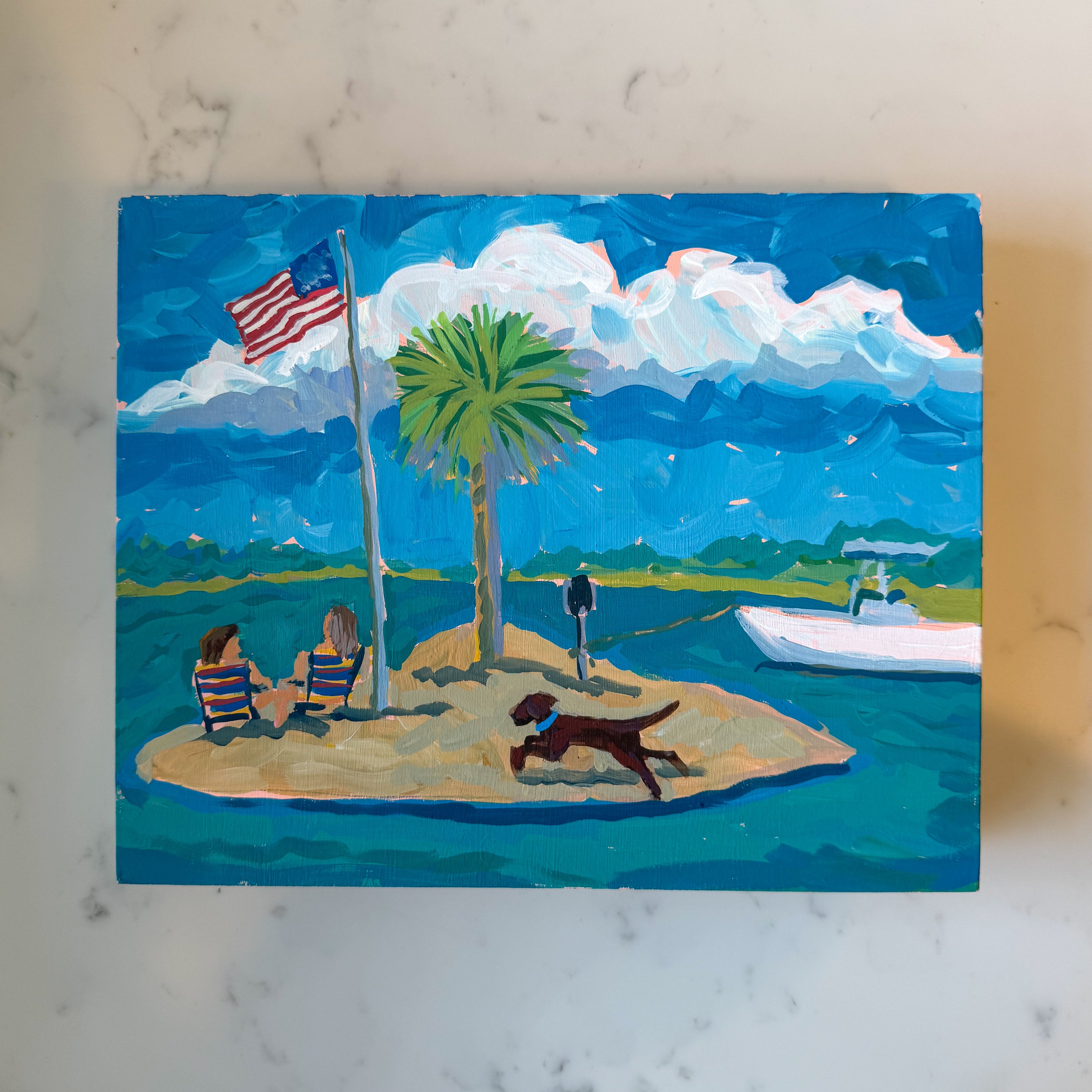 "Catching Up on Palm Tree Island" Elizabeth Sheats Original