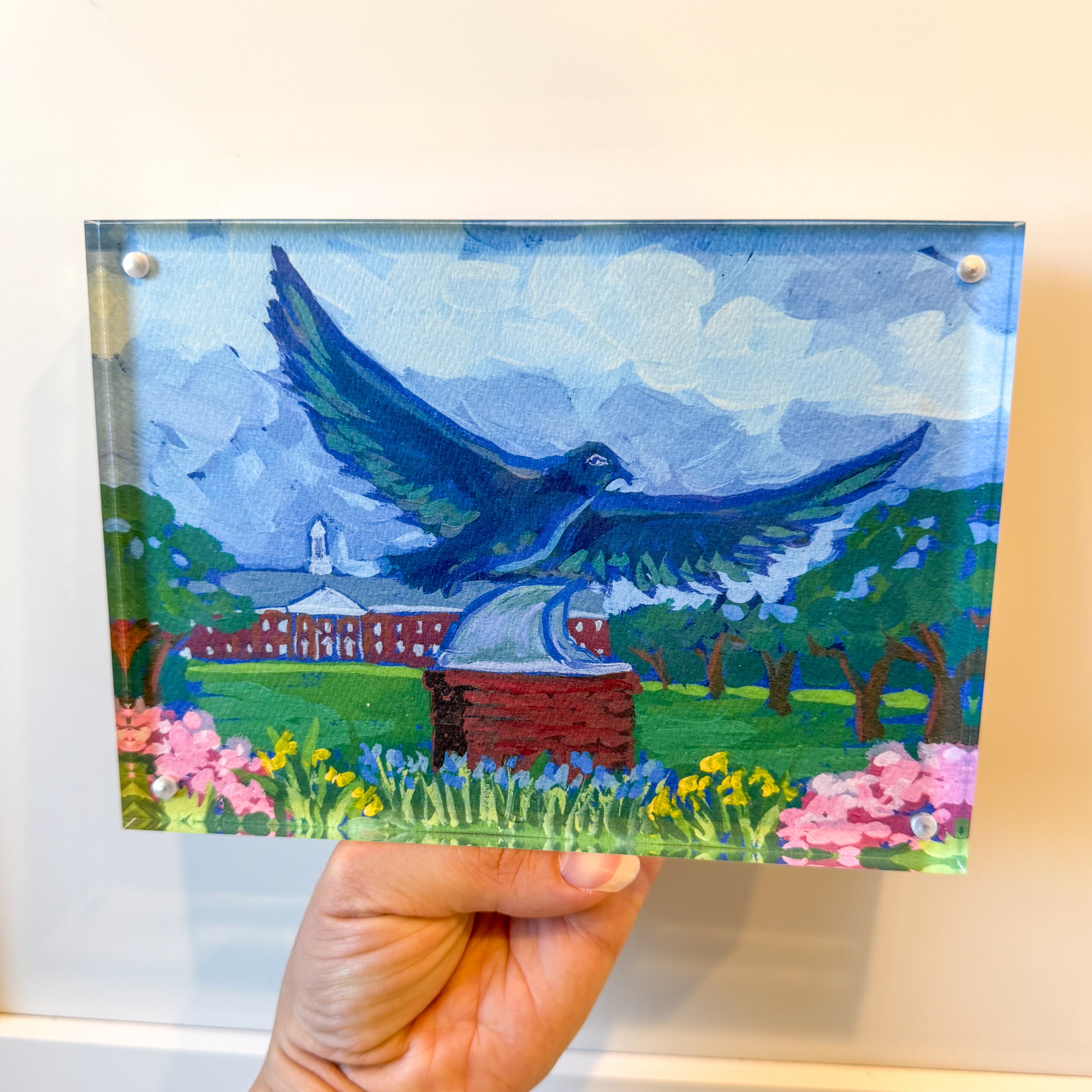 UNCW Seahawk Acrylic Block Gift Wilmington NC by Elizabeth Sheats