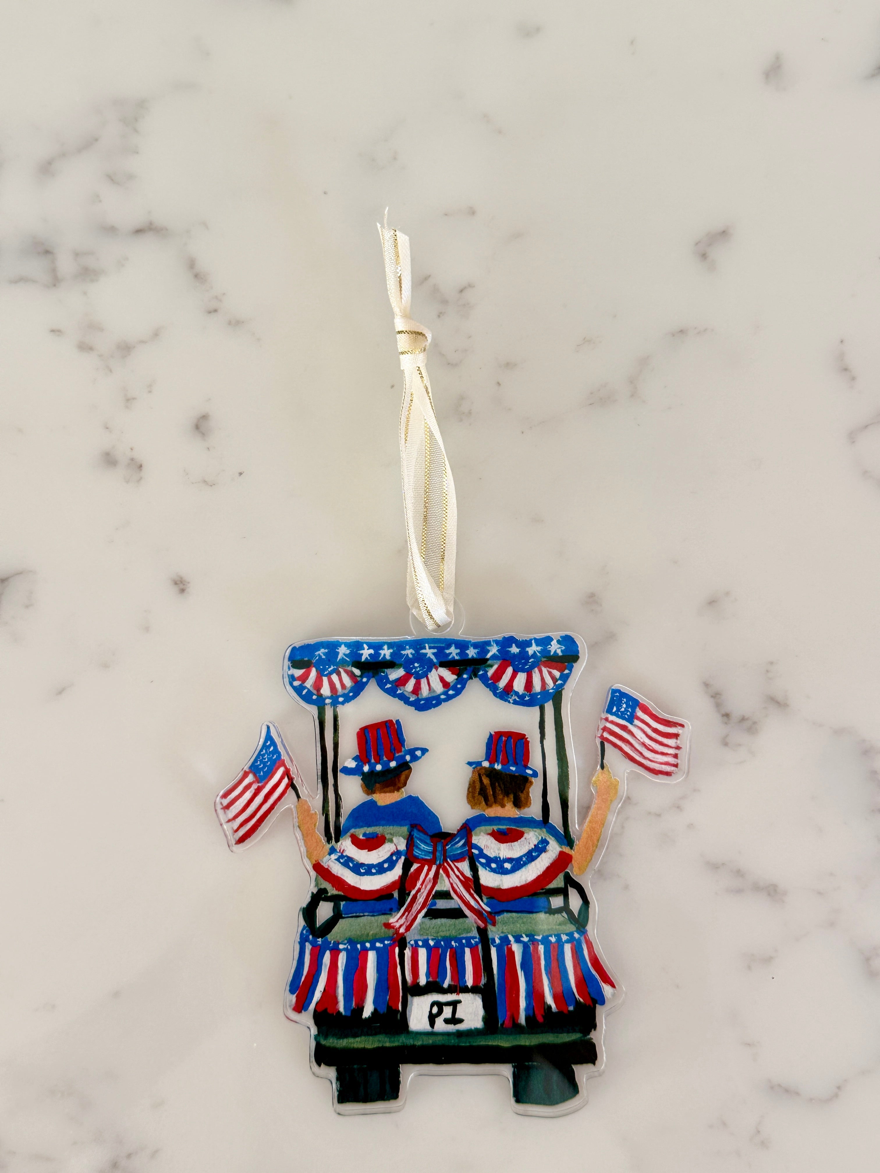 1 Pawleys Island Ornaments by Elizabeth Sheats - Golf Cart 4th of July Parade