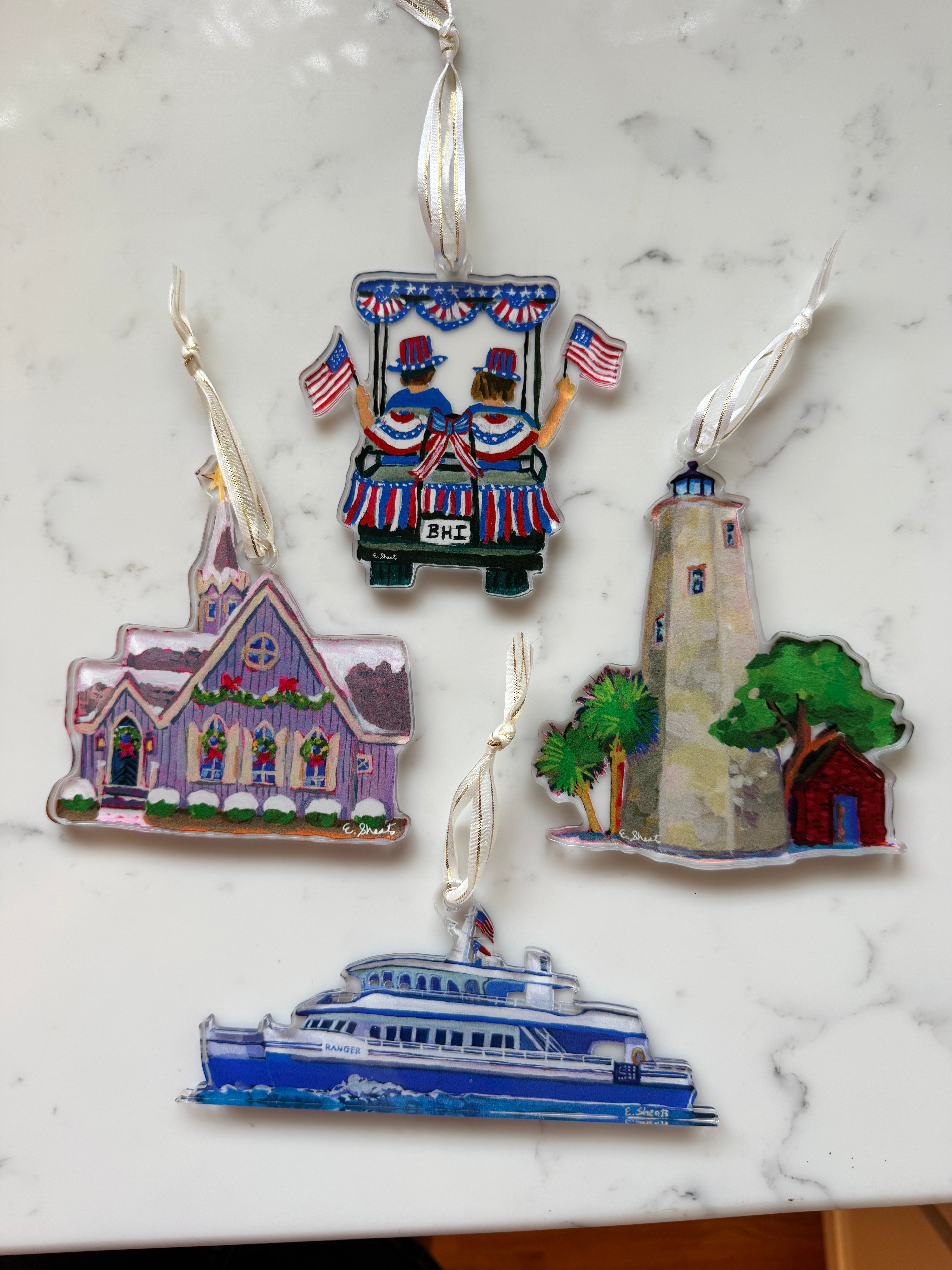 Bald Head Island Ornaments - New Designs!