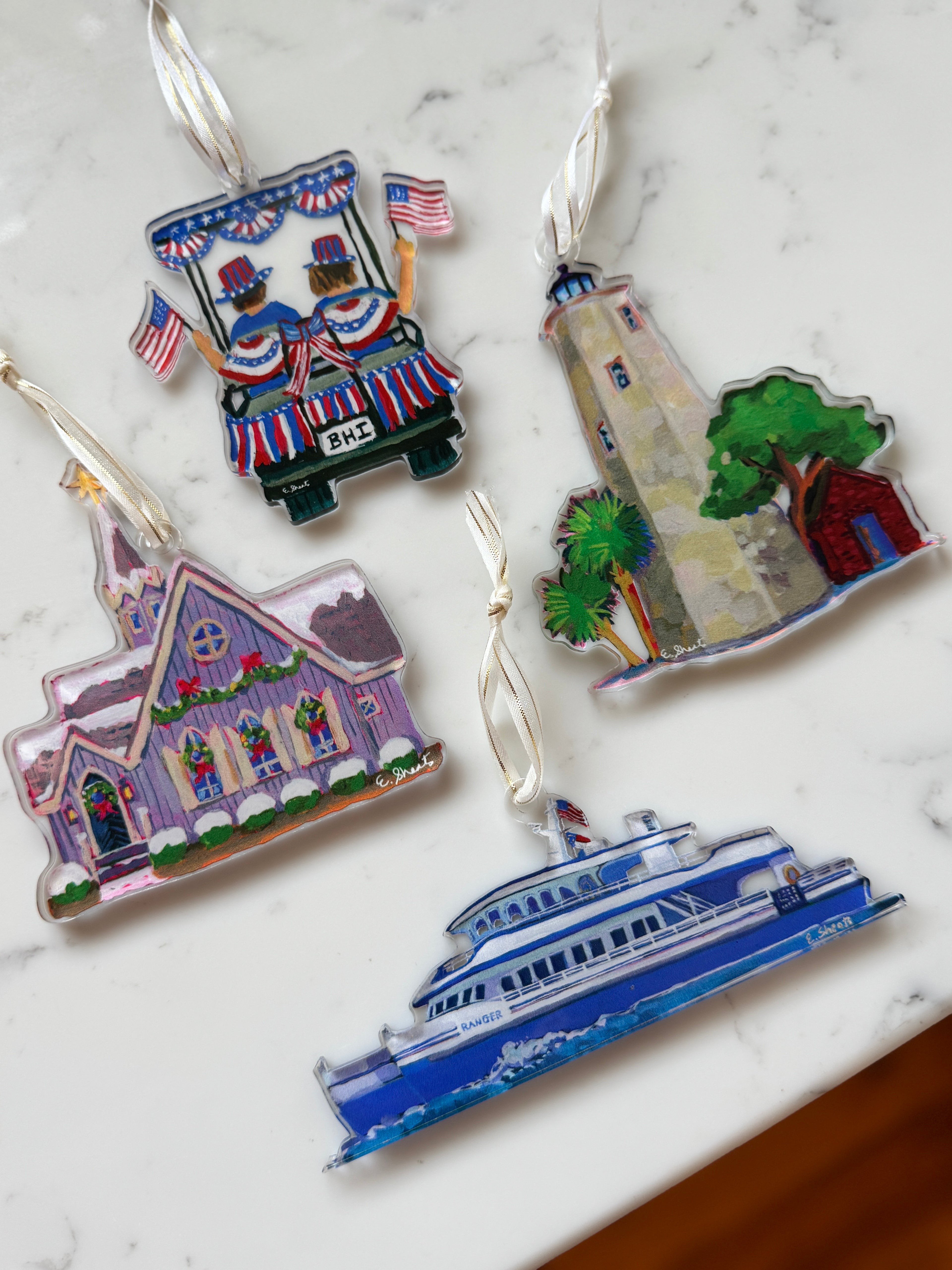 Bald Head Island Ornaments - New Designs!