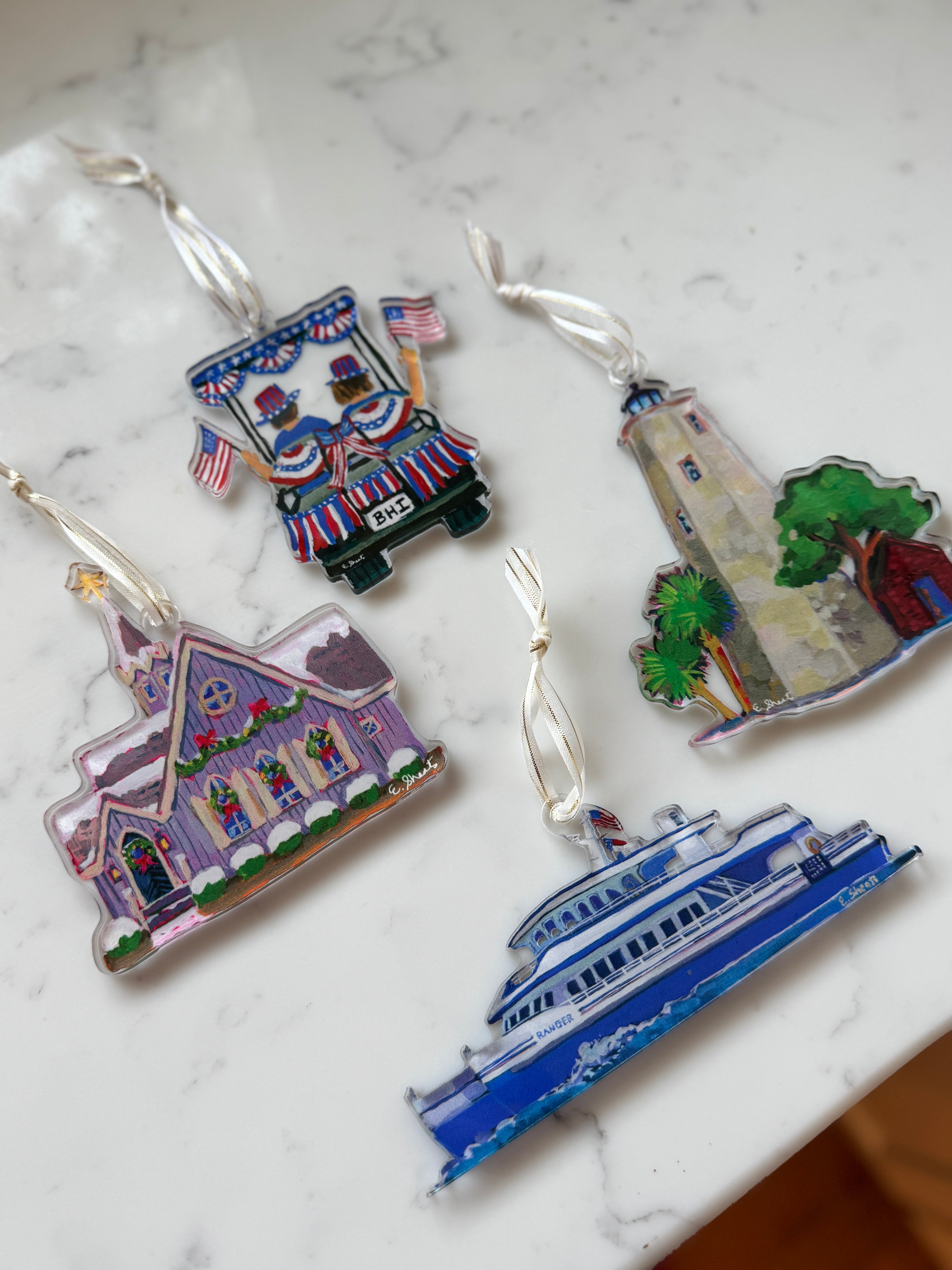Bald Head Island Ornaments - New Designs!