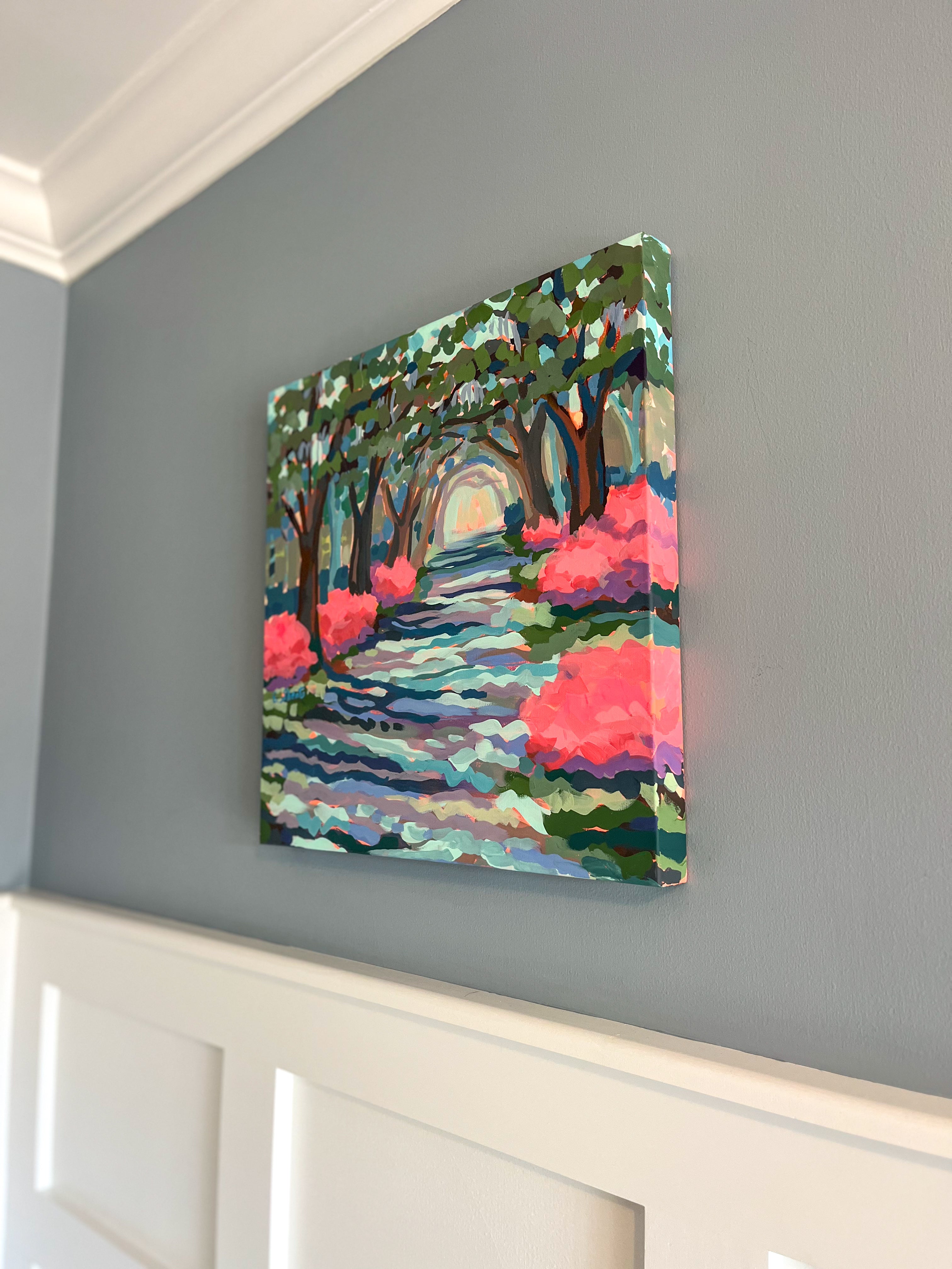 Azaleas Along the Oak Alley - Original - by Elizabeth Sheats