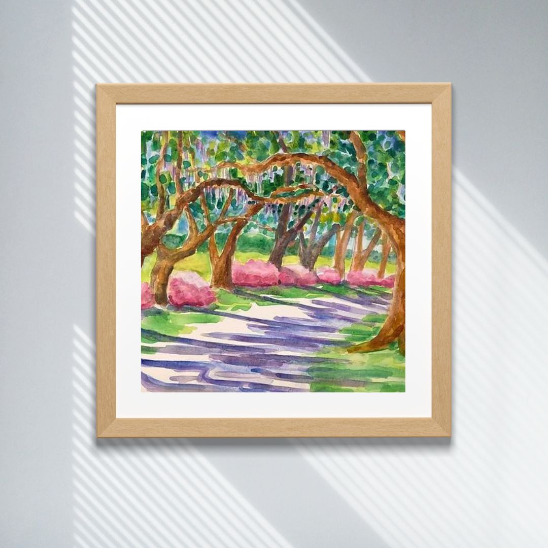 Azaleas Along the Oak Alley /Print image 1