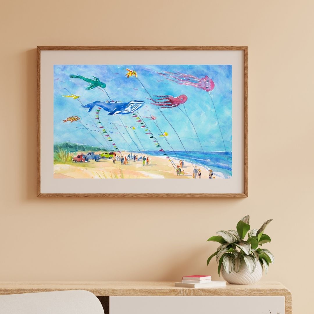 Kure Beach Kite Festival / Unframed Print by Elizabeth Sheats