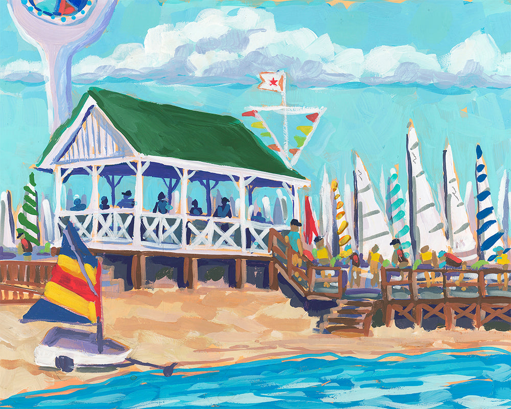 Carolina Yacht Club Original Painting by Elizabeth Sheats