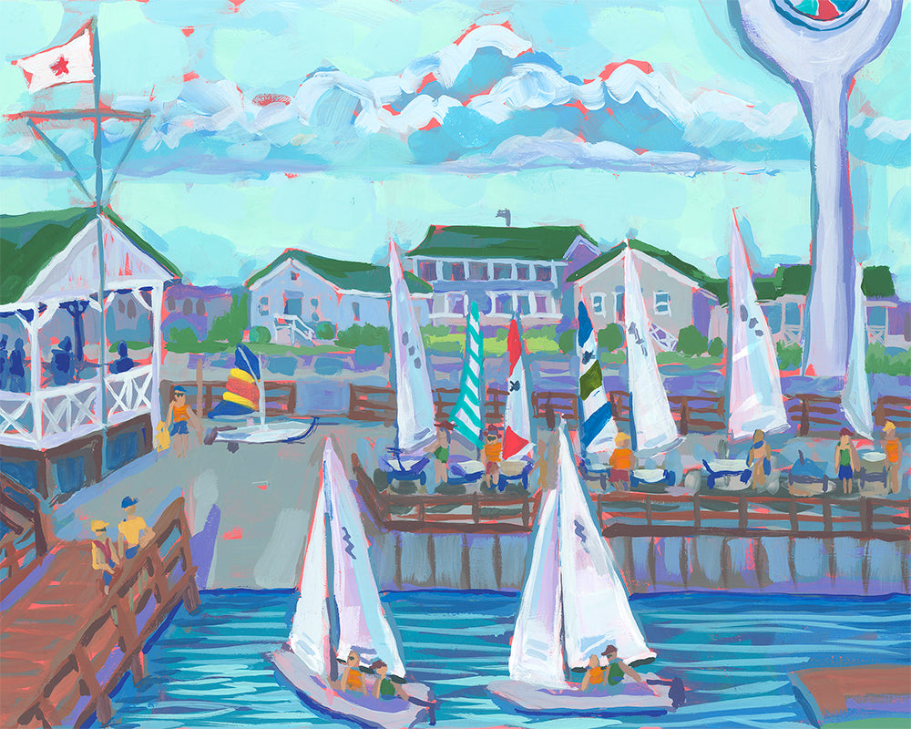 Carolina Yacht Club Original Painting by Elizabeth Sheats
