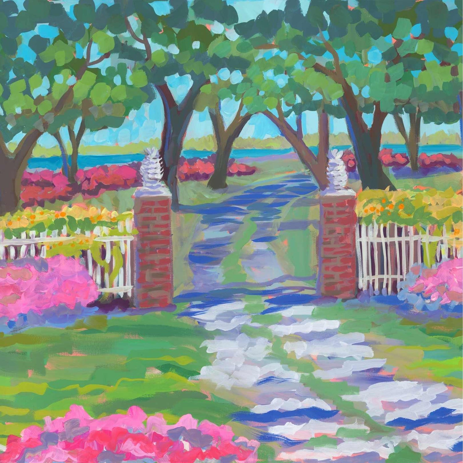 Chicora Wood Plantation Gate 1 Print by Elizabeth Sheats