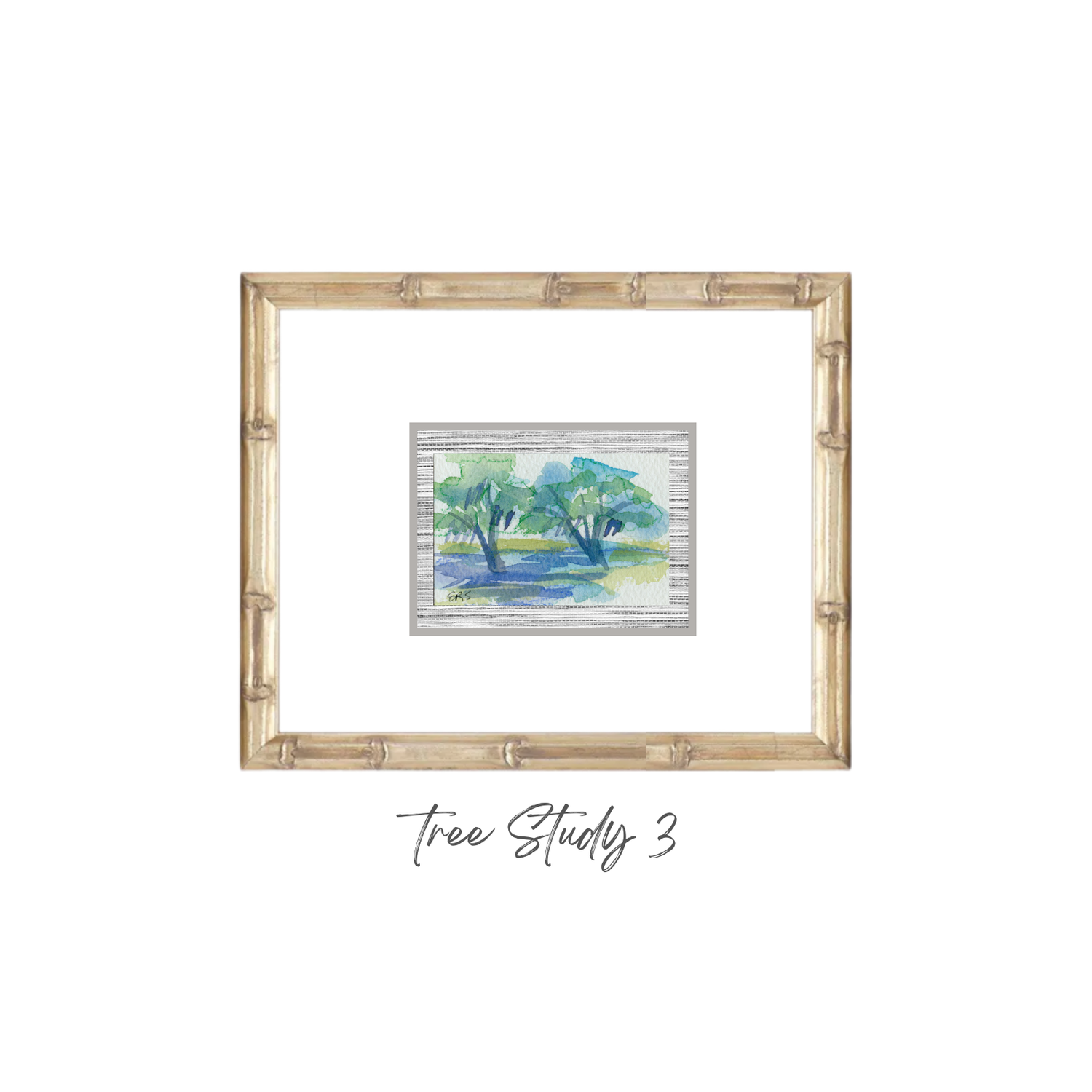 Elizabeth Sheats Original Framed Painting of her Tree Study Collection, Tree Study 3