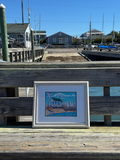 Carolina Yacht Club Original Painting by Elizabeth Sheats Framed
