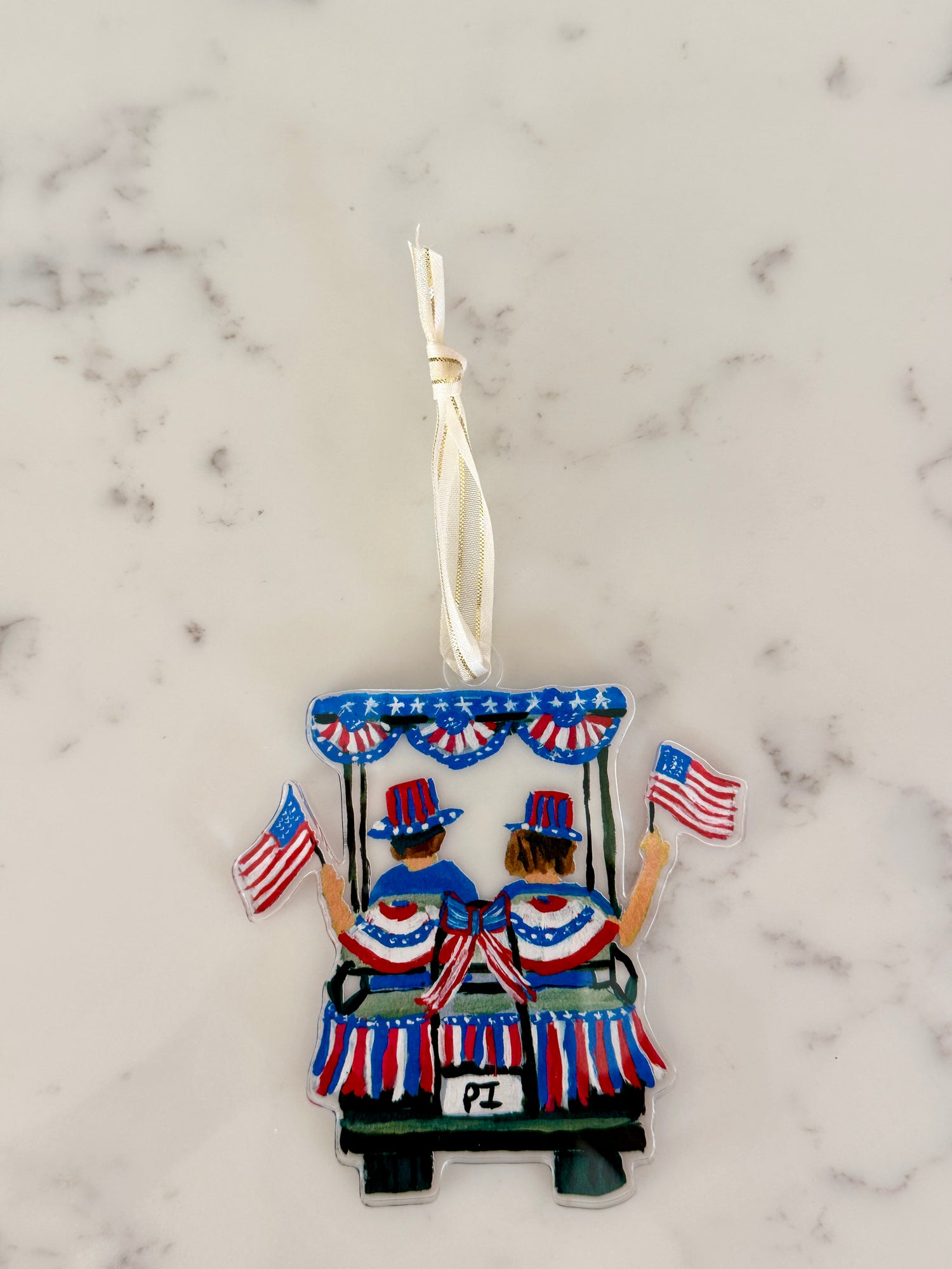 1 Pawleys Island Ornaments by Elizabeth Sheats - Golf Cart 4th of July Parade