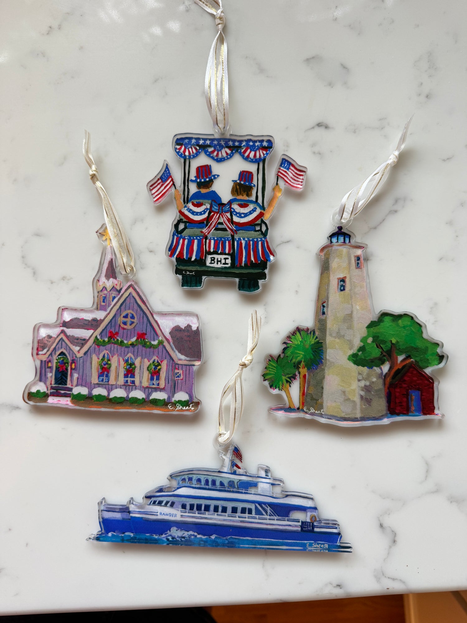 Bald Head Island Ornaments - New Designs!