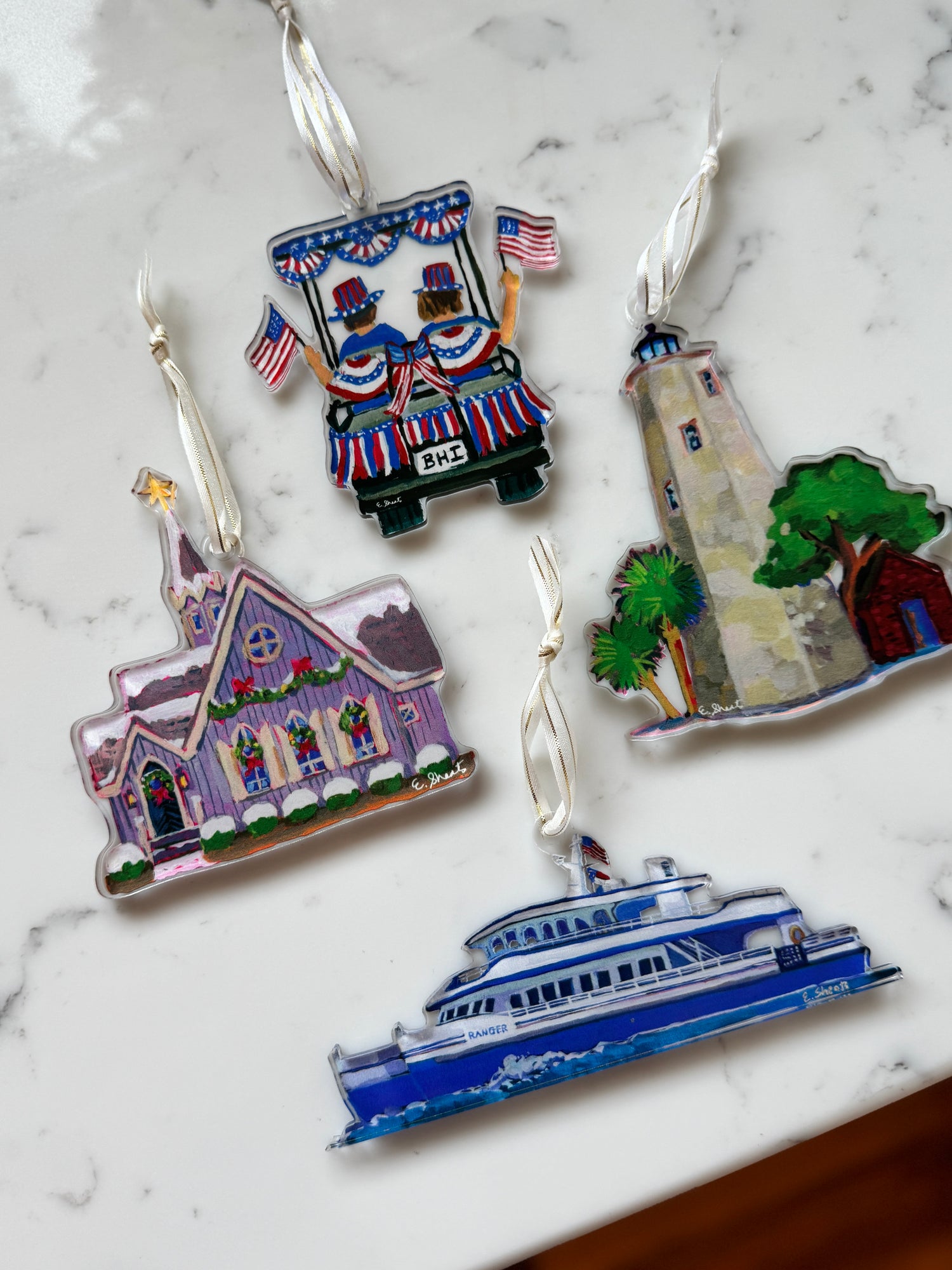 Bald Head Island Ornaments - New Designs!