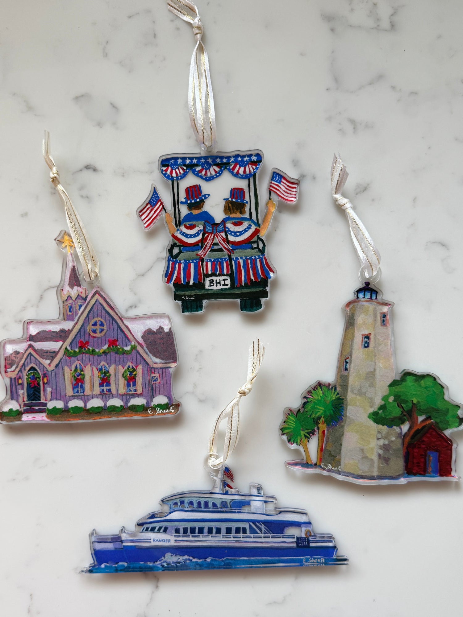 Bald Head Island Ornaments - New Designs!