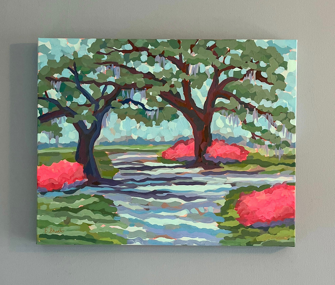 Azaleas Aglow - Original - by Elizabeth Sheats