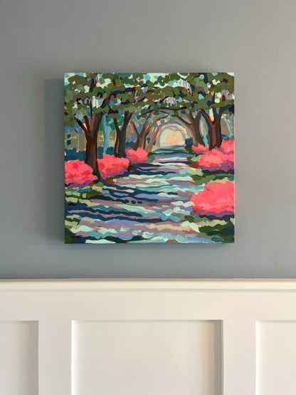 Azaleas Along the Oak Alley - Original - by Elizabeth Sheats