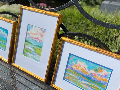 Storm Approaching Original Framed Painting by Elizabeth Sheats, pictures with two other originals