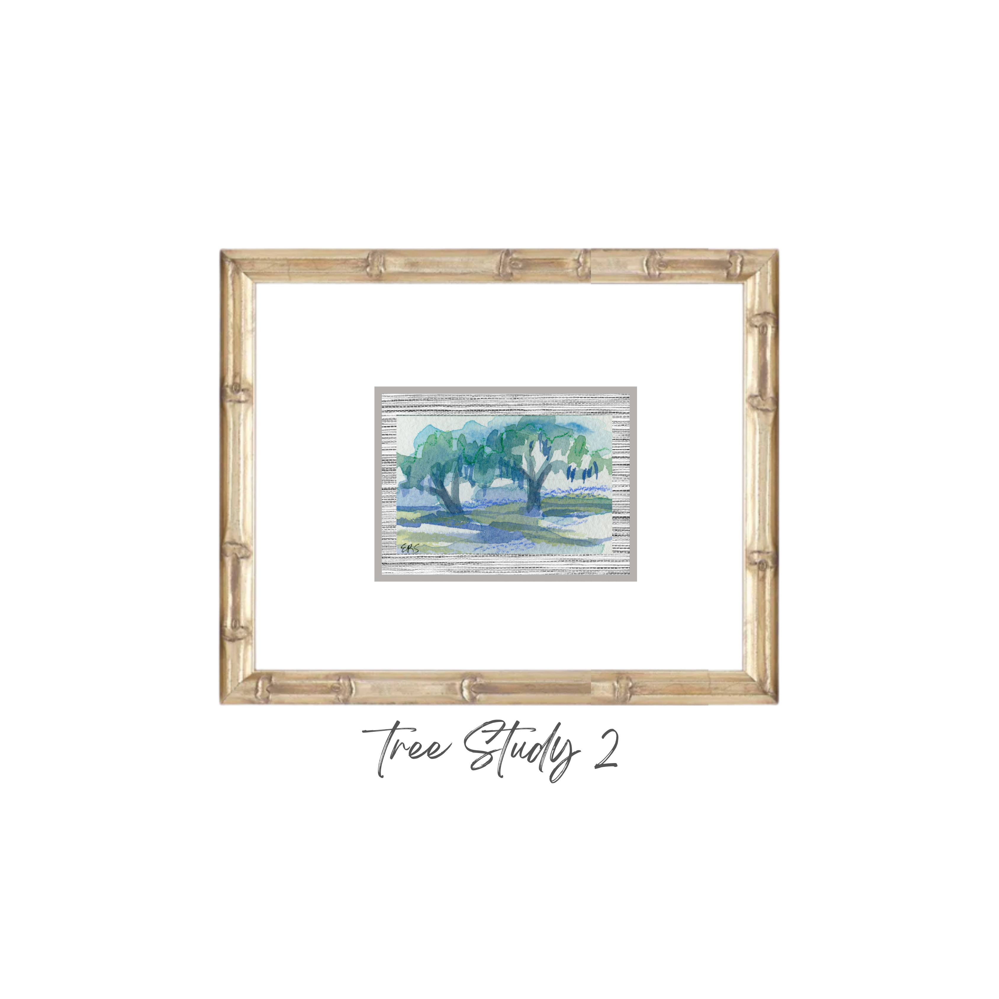 Elizabeth Sheats Original Framed Painting of her Tree Study Collection, Tree Study 2