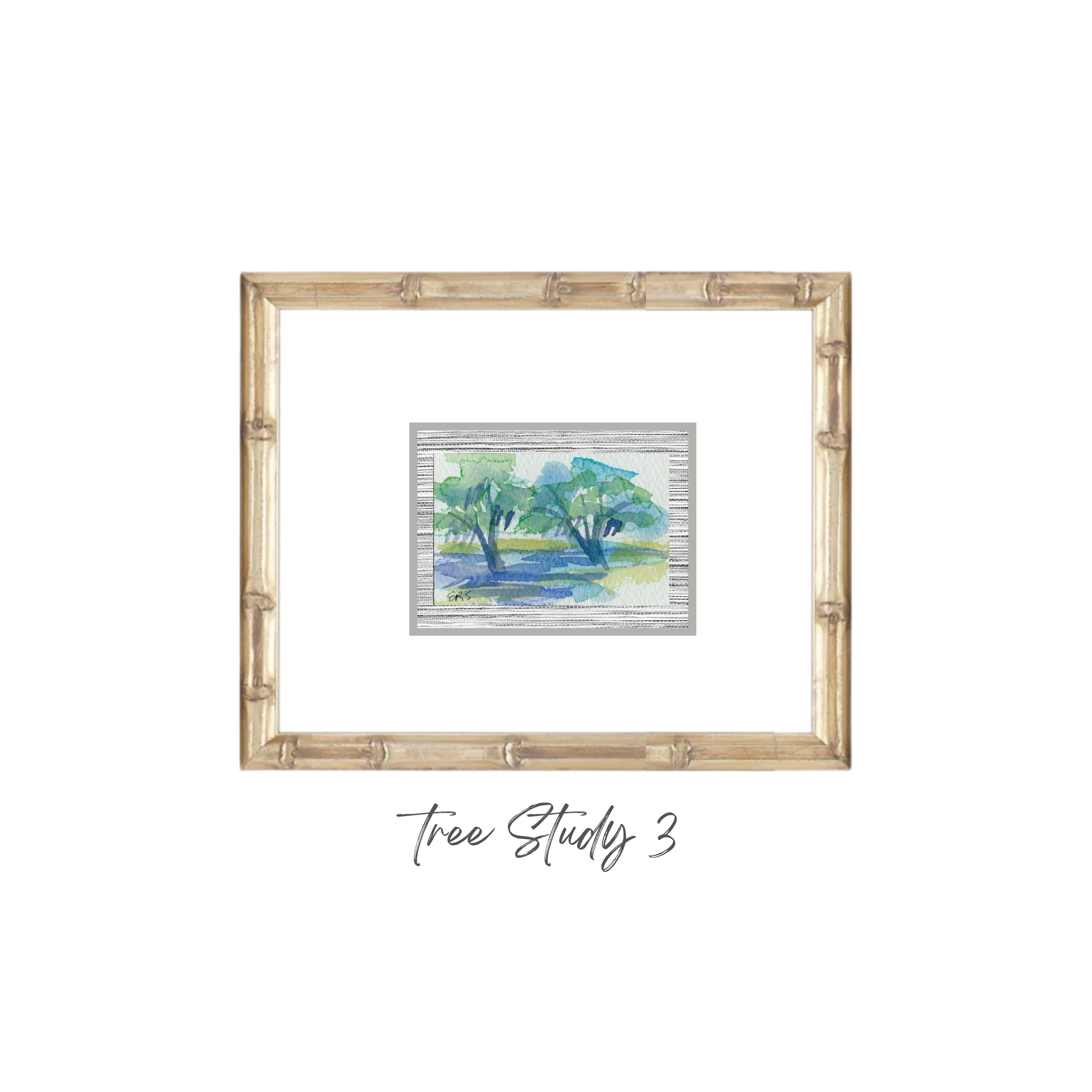 Elizabeth Sheats Original Framed Painting of her Tree Study Collection, Tree Study 3