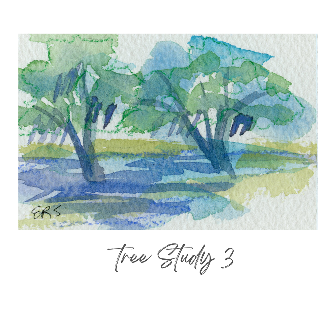 Elizabeth Sheats Original Painting of her Tree Study Collection, Tree Study 3