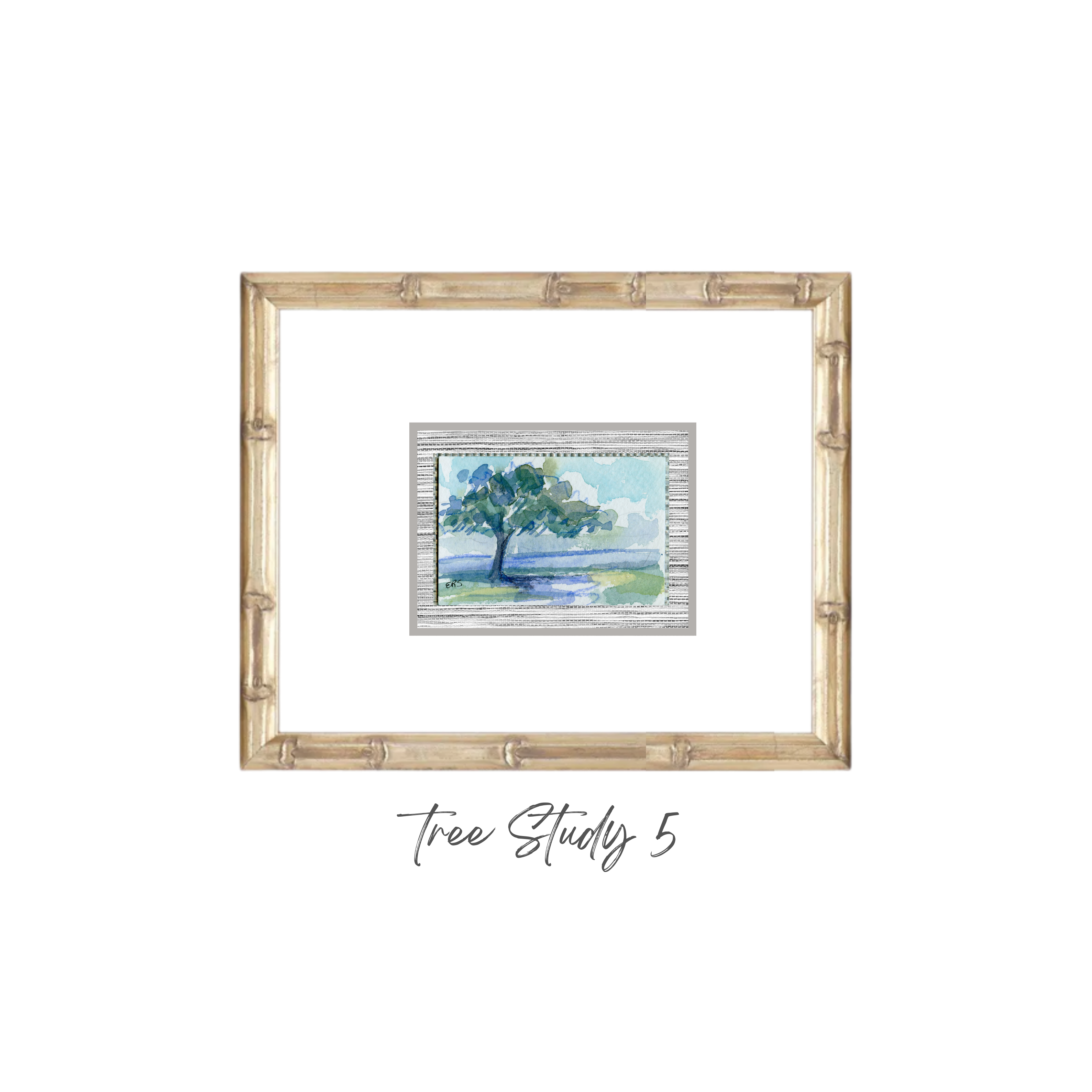 Elizabeth Sheats Original Framed Painting of her Tree Study Collection, Tree Study 5
