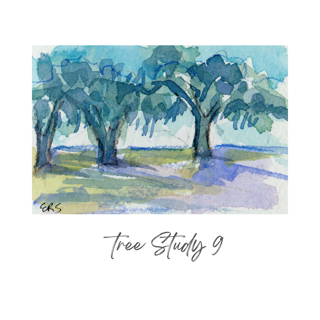 Elizabeth Sheats Original Painting of her Tree Study Collection, Tree Study 9